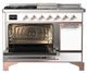 Ilve® Majestic III 48" White Pro Style Dual Fuel Natural Gas Range with Solid Door and Copper Trim-3