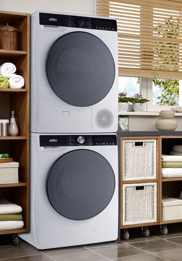 Summit® White Electric Laundry Center, 2.3 Cu. Ft. Washer, 3.9 Cu. Ft. Heat Pump Dryer-3