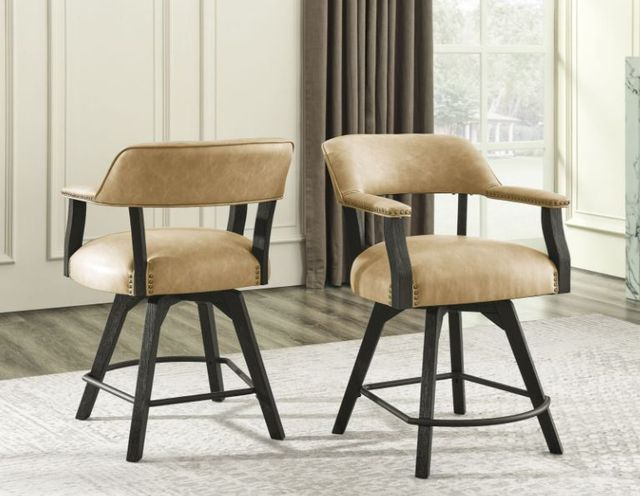 Steve Silver Co. Rylie Sand/Black Counter Captains Chair-1