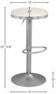 Meridian Furniture Brody Brushed Chrome/White Adjustable Stool-3
