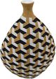 TOV Furniture Jahia Black/Natural/White Cubism Decorative Vase-4