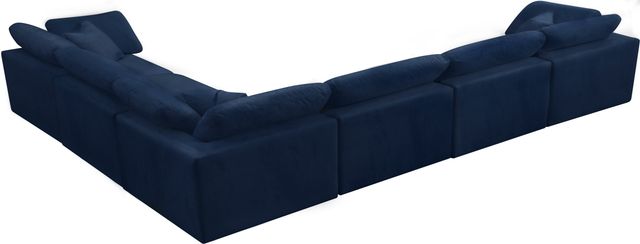 Meridian Furniture Cozy 6-Piece Navy Velvet Cloud Modular Sectional-3