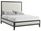 Elements International Versailles Contemporary Black/White Queen Upholstered Panel Bed-0