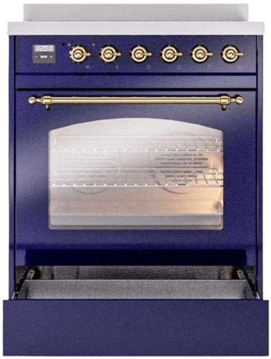 Ilve® Nostalgie II Series 30" Blue Pro Style Induction Range-3