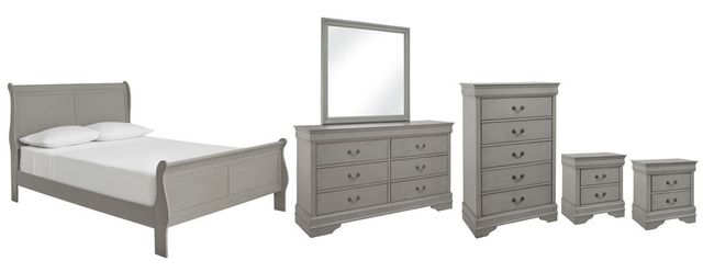 Signature Design by Ashley® Kordasky 6-Piece Gray Queen Sleigh Bed Set-0