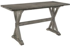 Mazin Furniture Amsonia 5 Piece Distressed Gray/Antique White Counter Height Dining Room Set-2