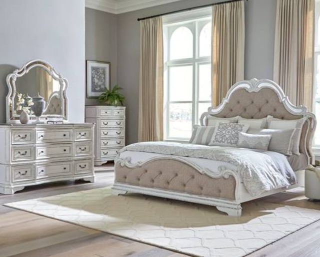 Liberty Furniture Magnolia Manor 4-Piece Antique White/Weathered Bark Queen Bedroom Set-0