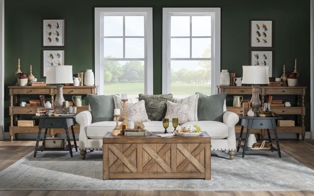 Legacy Classic Vintage Market Barnwood Oak Console Storage Table-2