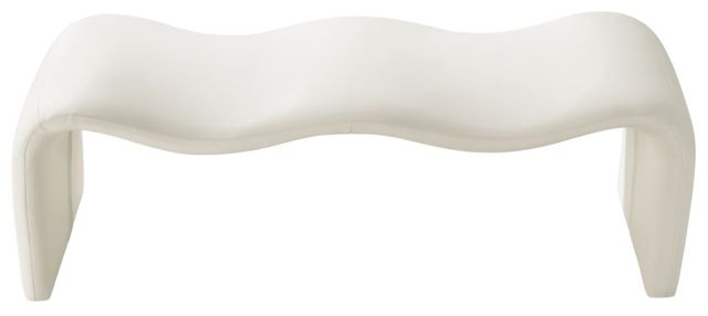 Meridian Furniture Willow Cream Leather Bench-2