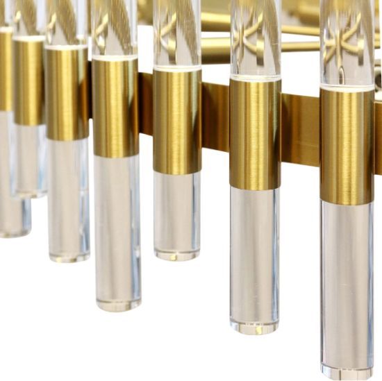 Harp & Finial® Wilcox Antique Brass/Clear Glass Tubes Chandelier-2