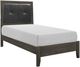 Homelegance® Edina Black/Dark Gray Twin Upholstered Panel Bed-0