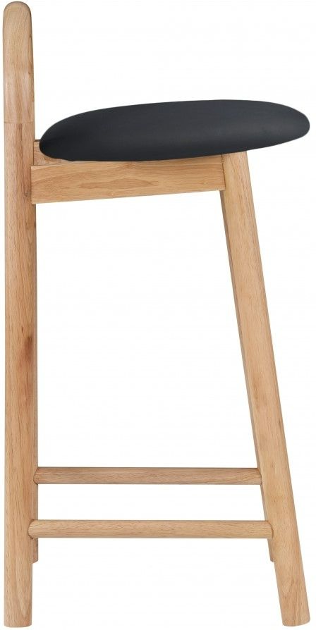Meridian Furniture Calvin Black/Natural Vegan Leather Counter Stool-2