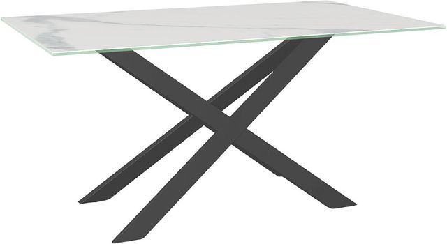 Amisco Customizable Ascencio 60" Rectangular Dining Table with 0.5" Italian Porcelain on Glass Top-0