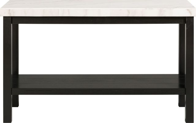 Elements International Marcello White Sofa Table with Black Base-2
