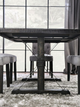 Furniture of America® Alfred 7-Piece Antique Black Dining Table Set with Ivory Side Chair-1