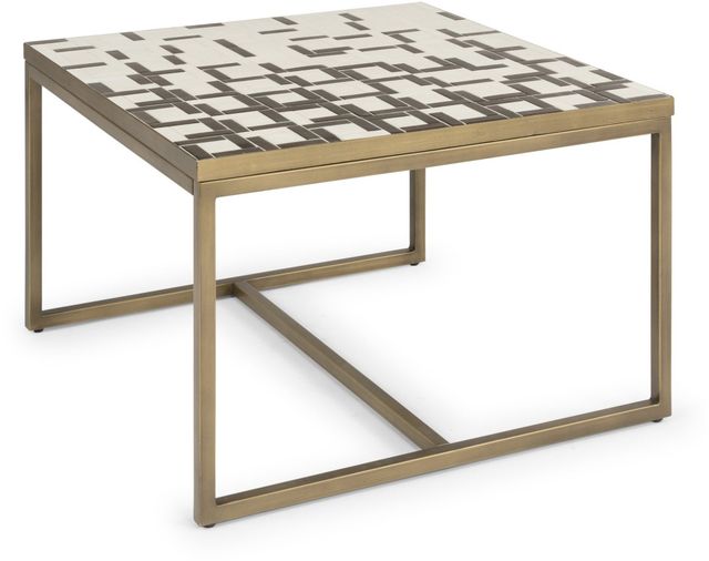 homestyles® Geometric II Bronze Coffee Table with Cream Mosaic Tile Top-1