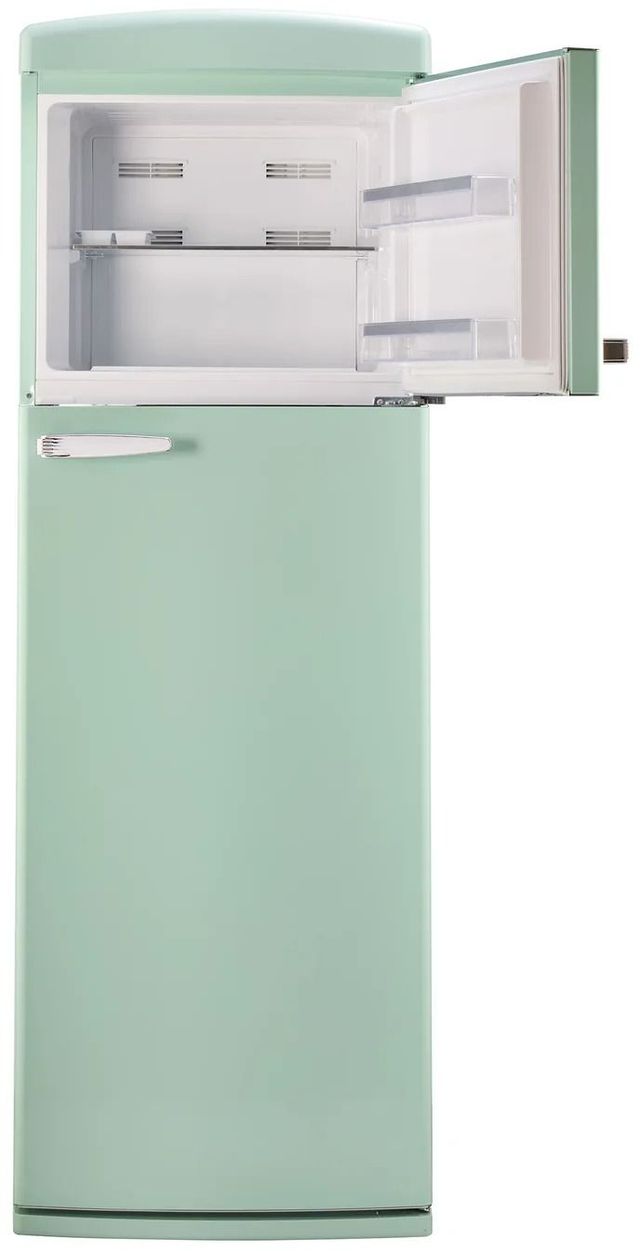 Unique® Appliances Classic Retro 24" 11 Cu. Ft. Summer Mint Green Counter Depth Top Freezer Refrigerator-2