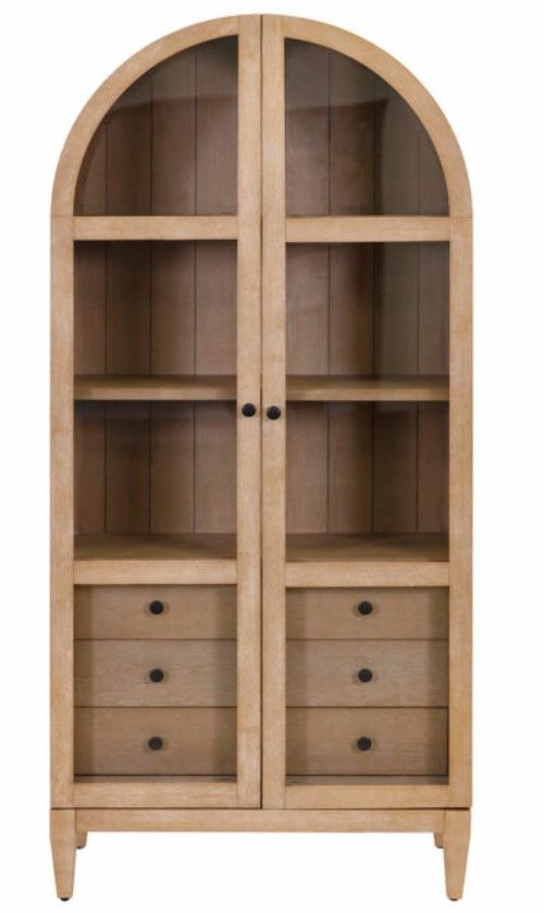 Martin Furniture Laurel Natural Arched Display Cabinet/Bookcase-1
