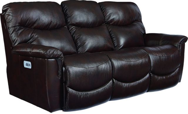 La-Z-Boy® James Walnut Leather Power Reclining Sofa with Headrest and Lumbar-0