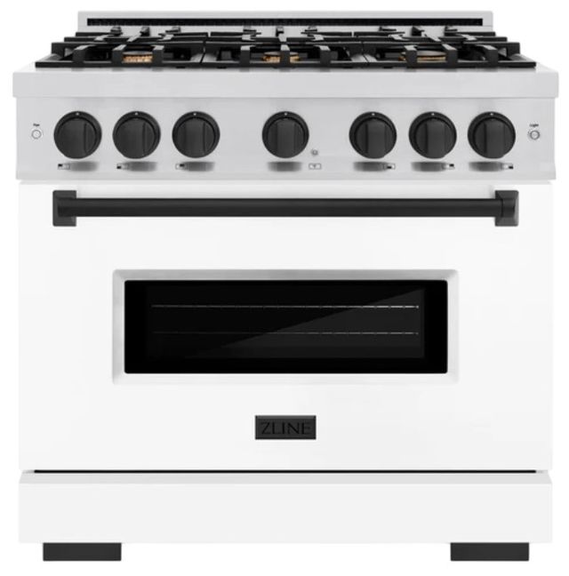 ZLINE Classic Autograph Edition 48" Stainless Steel Pro Style Gas Range with White Matte Door and Polished Gold Accents-0