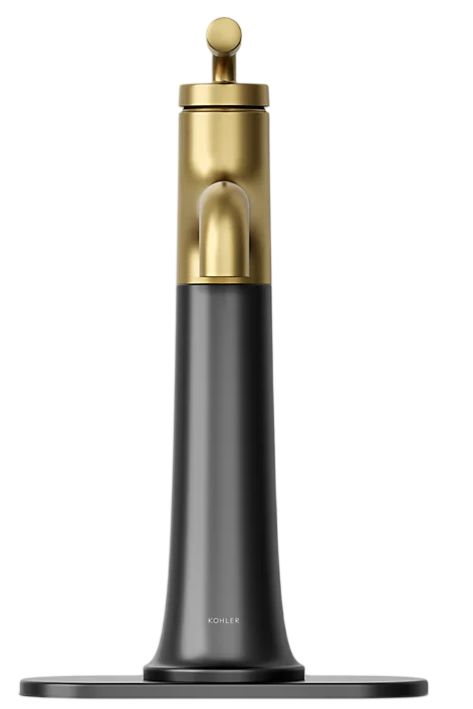 KOHLER® Tone™ Matte Black with Brushed Moderne Brass 0.5 GM Tall Single-Handle Bathroom Sink Faucet-1