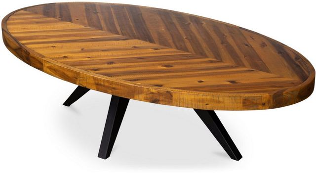 Moe's Home Collection Parq Amber Oval Coffee Table with Black Metal Base-5