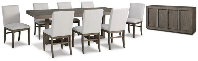 Benchcraft® Anibecca 10-Piece Gray Dining Room Set-0
