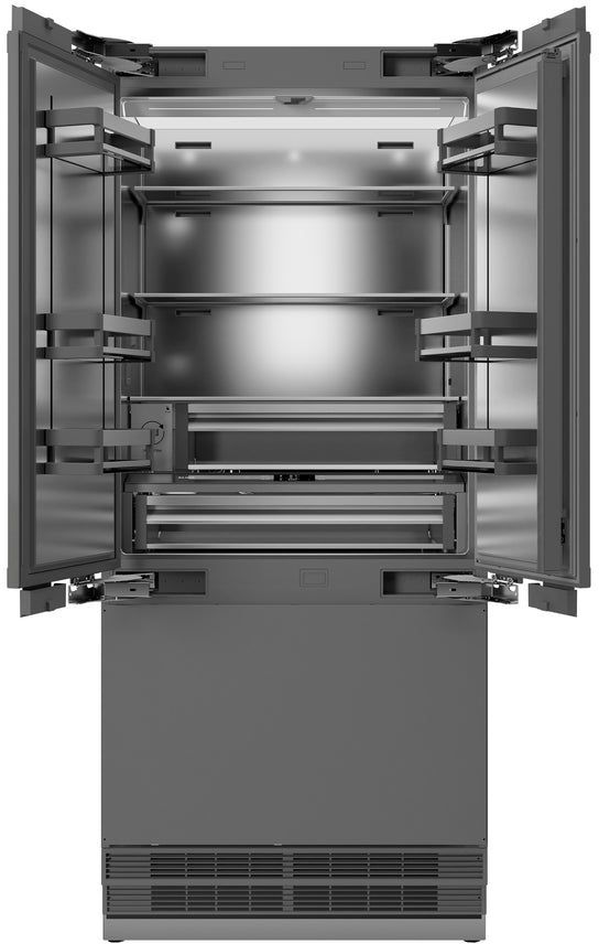 ZLINE 36" 19.6 Cu. Ft. Stainless Steel Panel Ready Built In Bottom Freezer Refrigerator-2