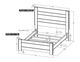 International Furniture Direct Merida Stained Brown Queen Platform Bed Footboard with Rails-3