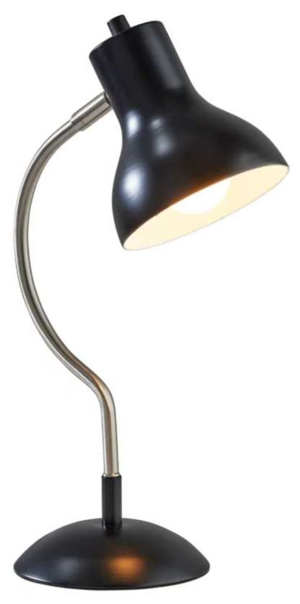 Adesso® Elmhurst Black/Brushed Steel Desk Lamp-0