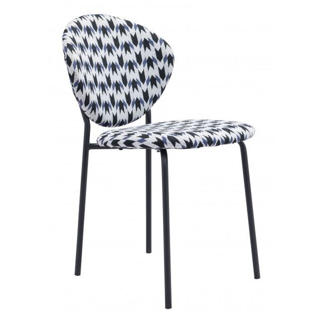 Zuo® Modern Clyde Geometric Print/Black Dining Chair-0