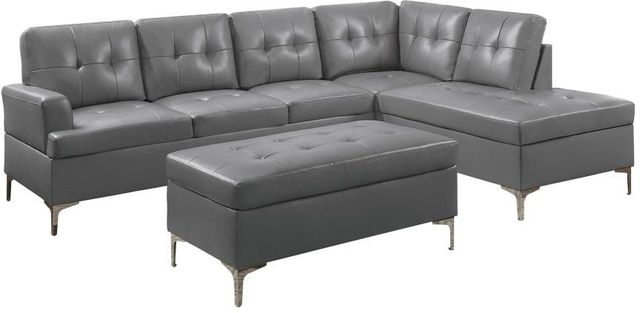 Homelegance® Barrington Gray Bi-Cast Vinyl Ottoman-1