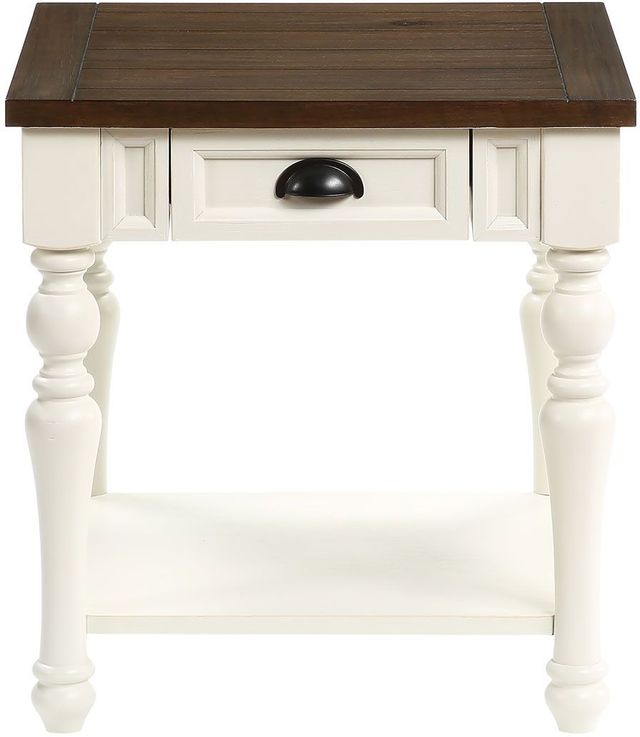 Steve Silver Co. Joanna Mocha End Table with Ivory Base-2