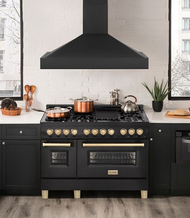ZLINE 48" Black Stainless Steel Wall Mounted Range Hood -1