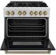 ZLINE Autograph Edition 36" Satin Stainless Steel Pro Style Dual Fuel Range with Black Matte Door-1