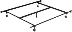 Beaudoin Black Full Traditional Nuts and Bolts Bed Frame with Casters and Glides