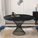 Armen Living Cirque 54" Round Black Pedestal Dining Table-4