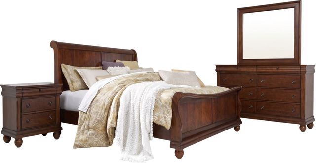 Liberty Furniture Rustic Traditions 4-Piece Rustic Cherry King Sleigh Bedroom Set-0