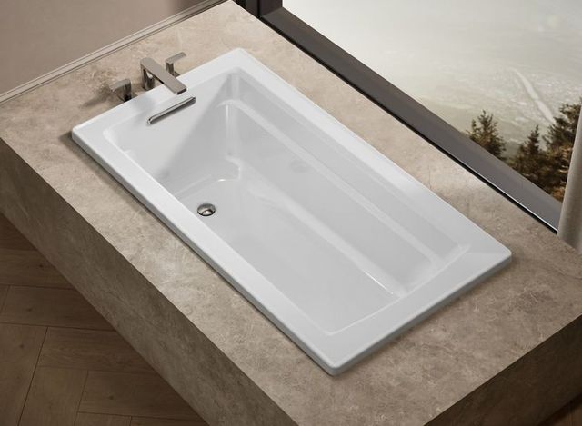 KOHLER® Archer® White 60" x 32" Drop-In Bath-3