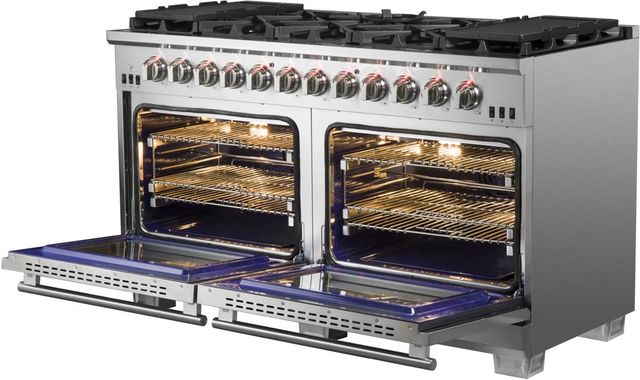FORNO® Capriasca 60" Stainless Steel Pro Style Gas Range-3