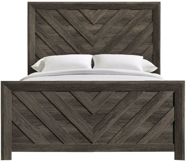 Elements International Eleanor Mocha Gray Full Panel Bed-3