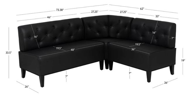 Powell® Auden 3-Piece Black Nook Set-1