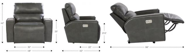 La-Z-Boy® Maddox Slate Leather Power Reclining Chair and a Half with Headrest-3