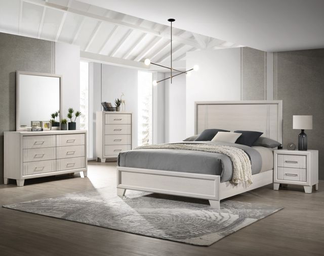 Crown Mark Charlie White Full Panel Bed-1
