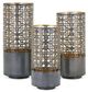 A & B Home Modi 3-Piece Matte Black/Gold Pierced Lantern Set-0