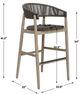 Uttermost® Dermott Cerused Wheat Wooden Outdoor Bar Stool-3