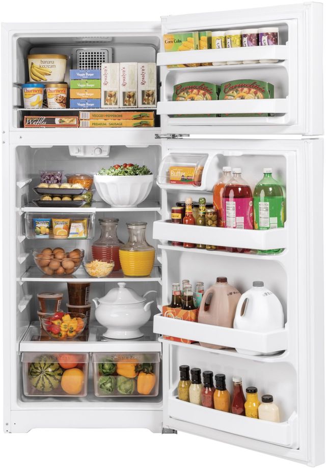 GE® 28 in. 17.5 Cu. Ft. White Top Freezer Refrigerator-2