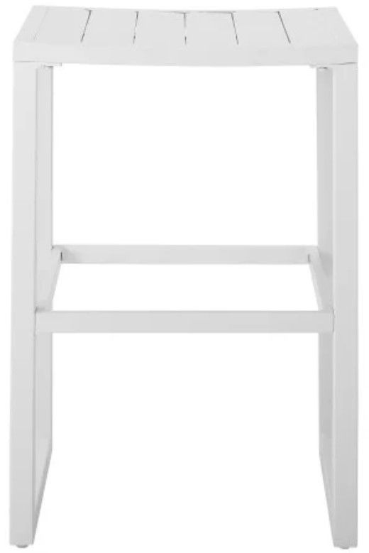 Linon Alora 3-Piece White Aluminum Dining Table Set-2