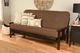Kodiak Furniture Monterey Linen Cocoa/Espresso Full Futon with Mattress-1
