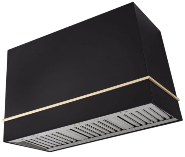 AGA Loge 48" Matte Black Wall Mounted Range Hood with Brushed Nickel Trim-0
